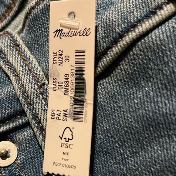 Madewell NWT Mid Rise Stovepipe Jeans Size 30 in Skyford Wash - Picture 7 of 8